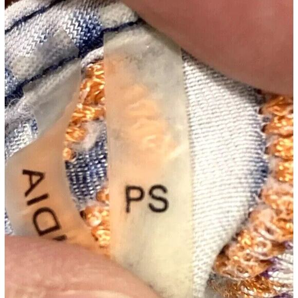 Soft Surroundings Work of Art Embroidered Blue Chambray Popover Blouse Top P/S - Picture 12 of 13